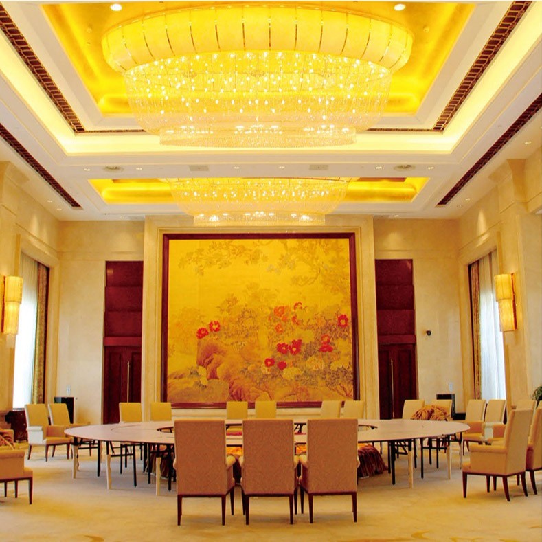 会所,复式楼工程非标大型水晶灯定制样板