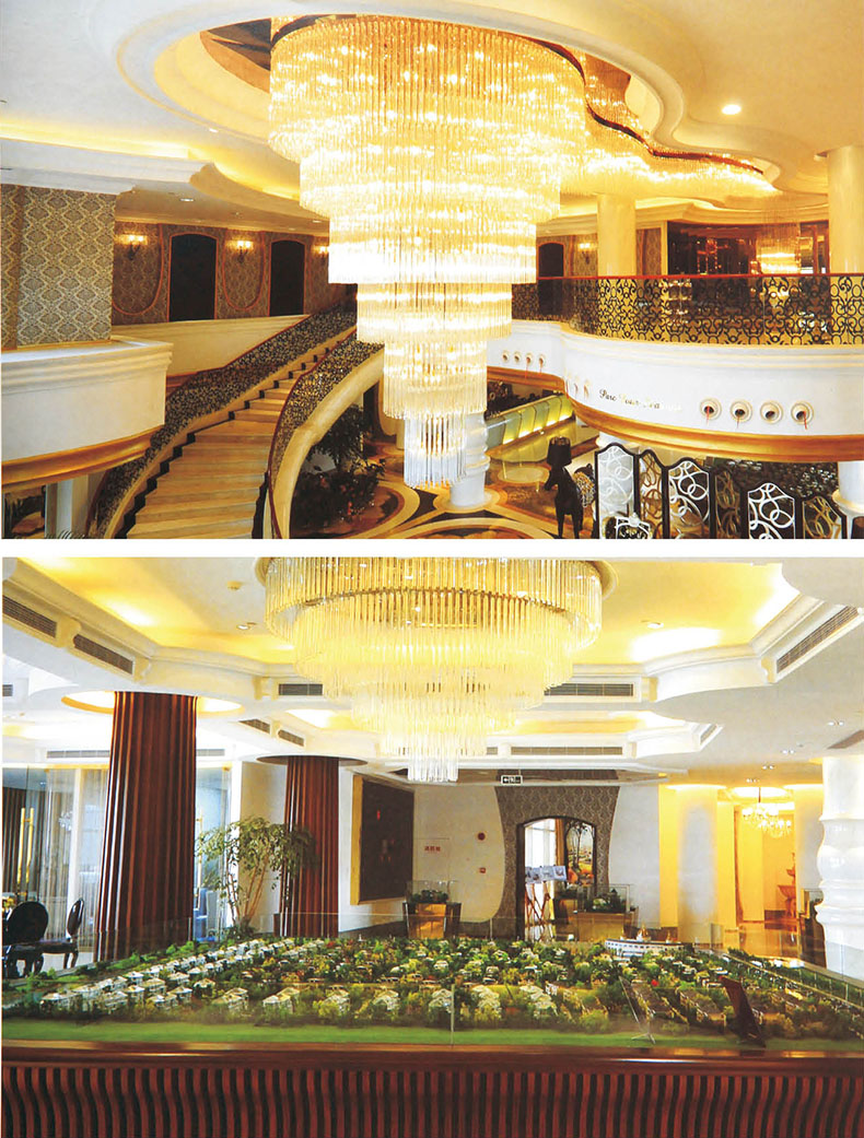 售楼部工程非标艺术水晶灯定制样板